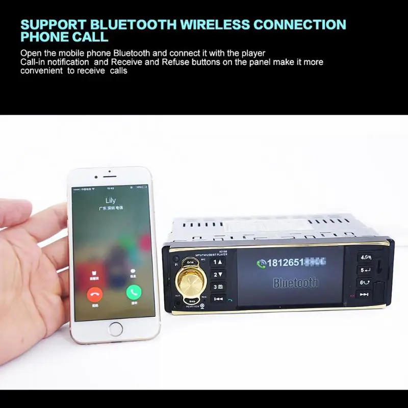 12 В 4,1 дюйма OLED экран Bluetooth стерео MP5 Аудио Видео плеер FM радио USB зарядное устройство AUX поддержка SD карта модель 4019B MGO3 Новинка