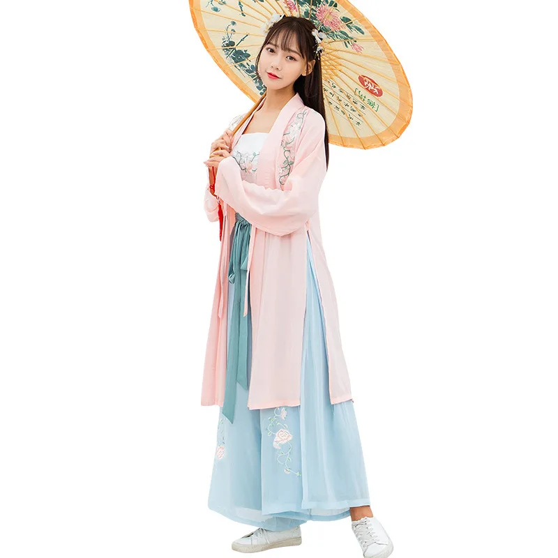 Hanfu/женское летнее платье юбка для девочек в древнем стиле Улучшенный