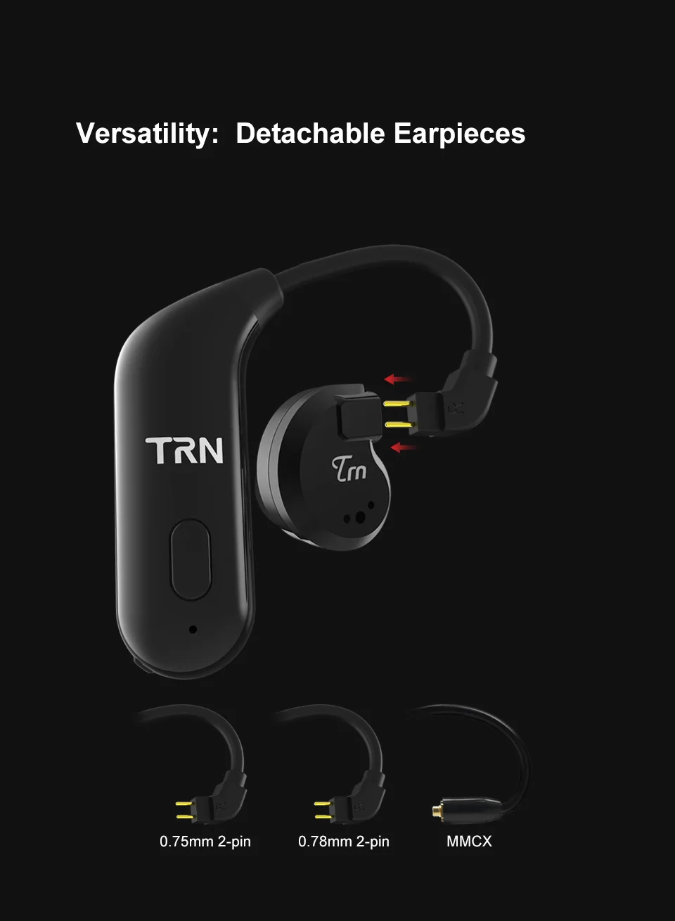TRN BT20 Bluetooth 5 0 наушники кабель ушной крючок гарнитура Адаптер MMCX 2PIN интерфейс для KZ