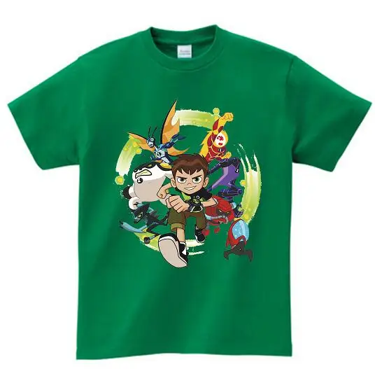 green childreT-shirt Новинка года; детская футболка Omnitrix Ben 10 настоящая детская футболка летние топы для маленьких мальчиков и девочек; футболки с рисунком из аниме; MJ - Цвет: green childreT-shirt