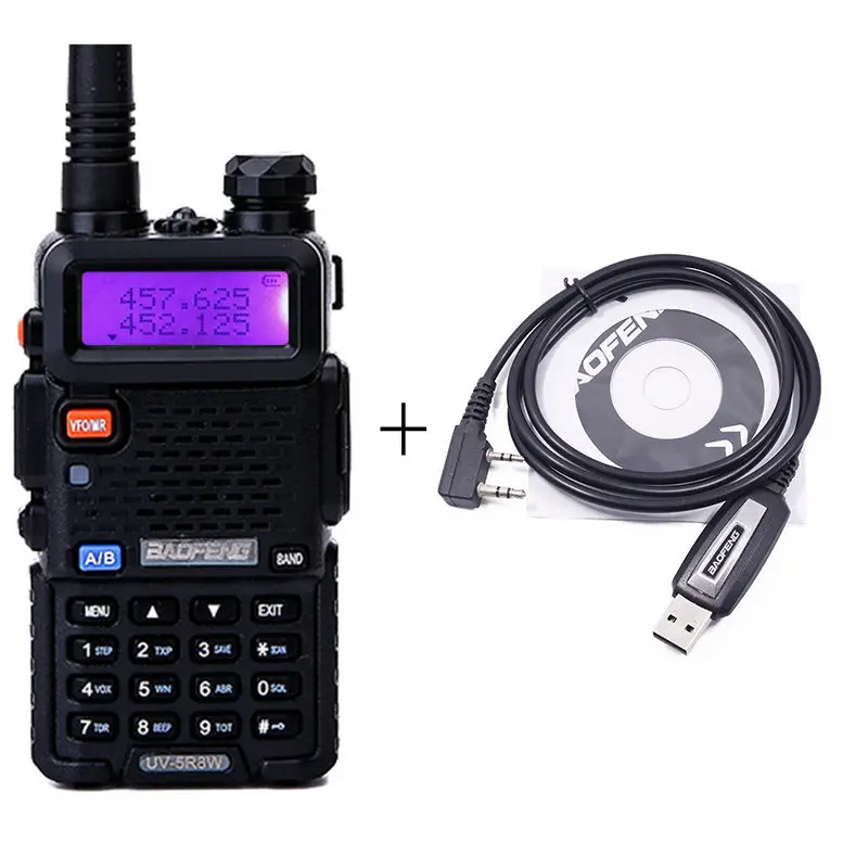 Baofeng UV-5R 8 Вт Высокая мощность Full walkie talkie двухстороннее радио 8 Вт cb портативное радио 10 км дальность pofung UV5R Охота - Цвет: add usb cable