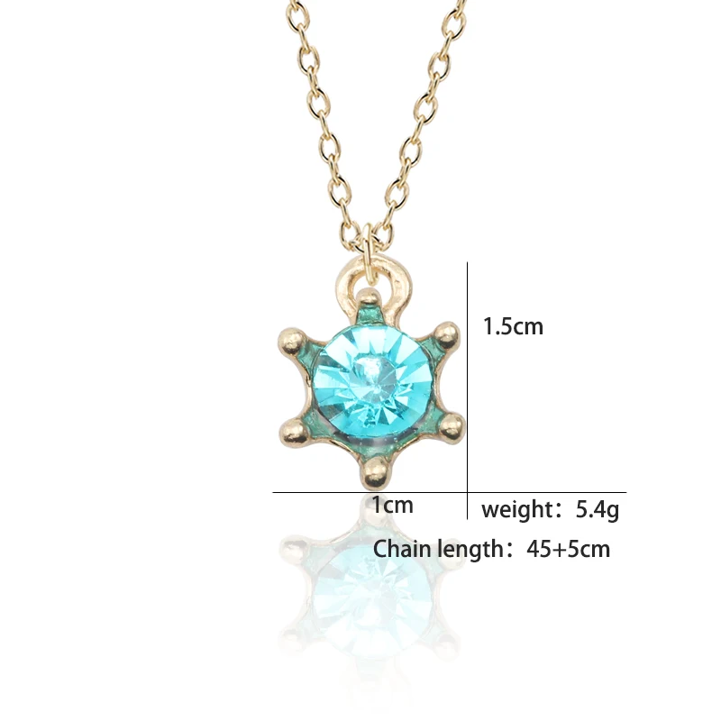 

Creative Sweet Multicolor Claw Drill Crown Pendant Charm Girl Pearl Necklace Hexagon Star Pendant Necklace Cute Children Gift