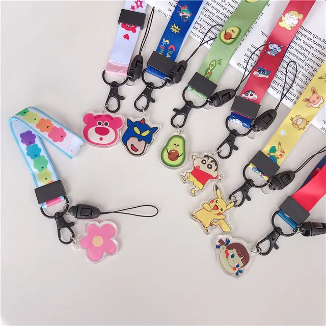 Duffy Bear Crayon Shinchan Flowers Pattern For Camera Mobile Phone Lanyard Neck/Wrist Strap Keys Chain
