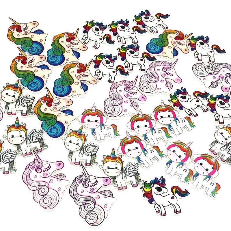 20 шт./лот милый конь Единорог плоская задняя часть из смолы DIY кабошоны каваи