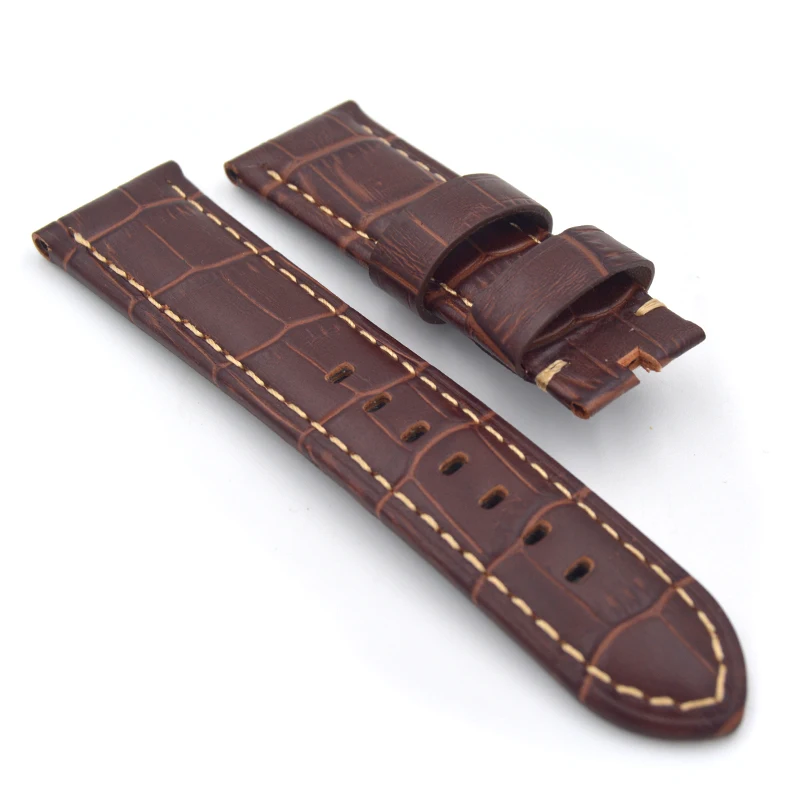 

High Quality Watch Bands, 22MM/24MM Leather Watchbands, Brown Men's Fashion Strap For panerai, Free Shipping!