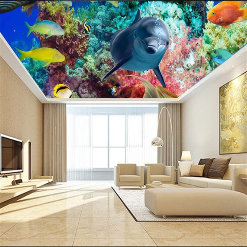 Wellyu Фэнтезийный Коралл подводный мир потолочная роспись на заказ большая