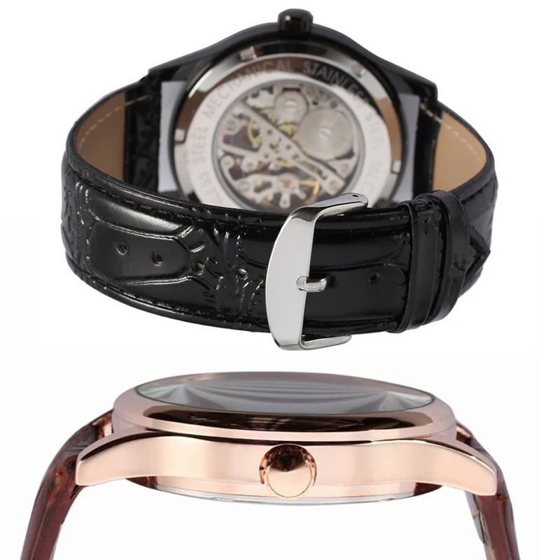 FORSINING Мужские автоматические часы модные Tourbillon полые механические бизнес с