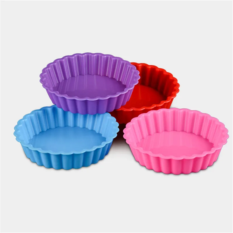 

New 10.8*2.3cm Round Flower Shape Bread Silicone Mold Heat Resistant Pizza Cake Pudding Baking Mould