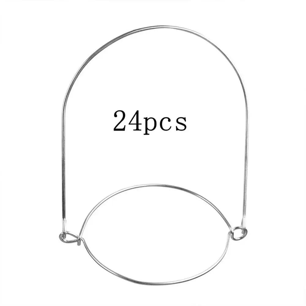 24PCS 12/24 pcs Mason Jar Hanger Stainless Steel Wire Handles for Mini Glass Bottle Glass Container Canning Jars HomeDecoration - Цвет: 24PCS