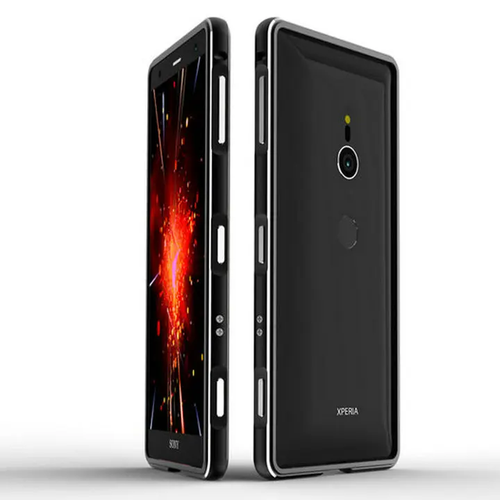 Black Silver Для sony Xperia XZ3 6,0 дюймов бампер Роскошный ультра тонкий алюминиевый металлический каркас для sony XZ3 телефон Funda защитный чехол - Цвет: Black Silver