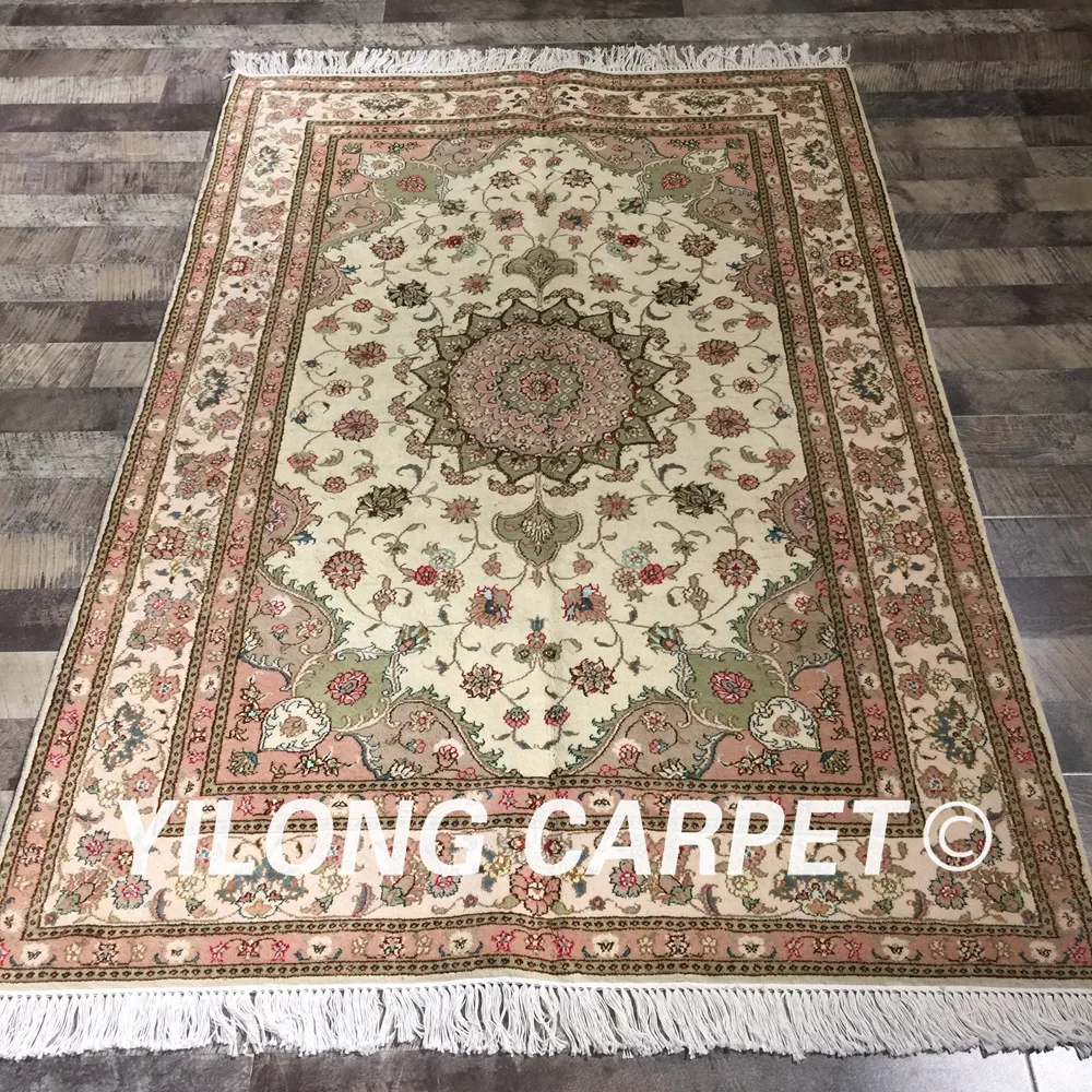 Yilong 4 'x 6' персидский шерстяной шелковый ковер ручной работы классический