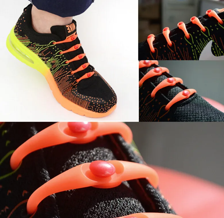 2016 Wholesale New Design Convenient Lock Colorful Elastic No Tie Silicone Shoelaces Shoe Laces Adult Children Shoelace 12 piece | Обувь