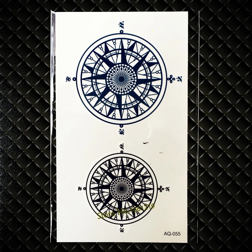 Временная татуировка унисекс водонепроницаемая со звездами Луной и компасом в