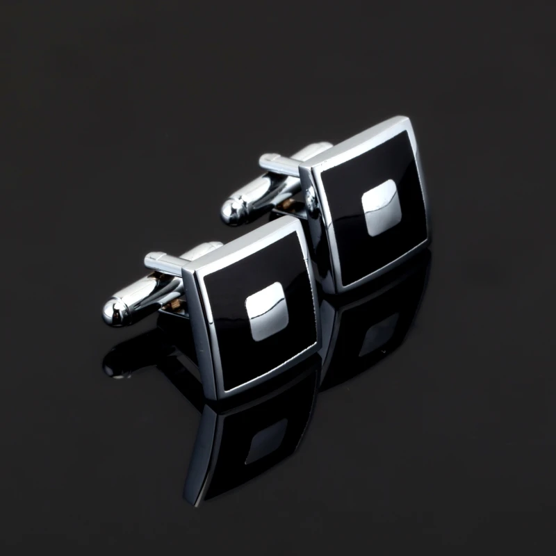 

Новинка 2017, черные запонки в простом стиле, мужская рубашка, манжета, пуговица, рождественские подарки для мужчин, запонки с лазерным покрытием, запонки