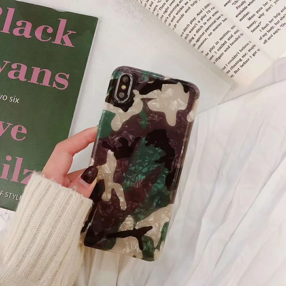 HOKEJ армейский зеленый камуфляжный чехол для iPhone X 6 6S 7 8 Plus мягкие силиконовые
