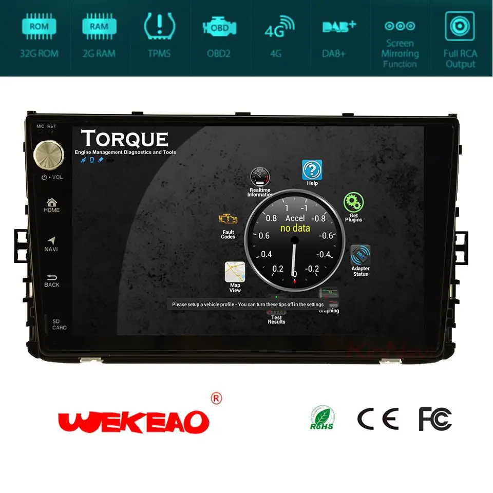 Wekeao современные 9 &quotCar gps навигации Аудио плеер для VW Универсальный