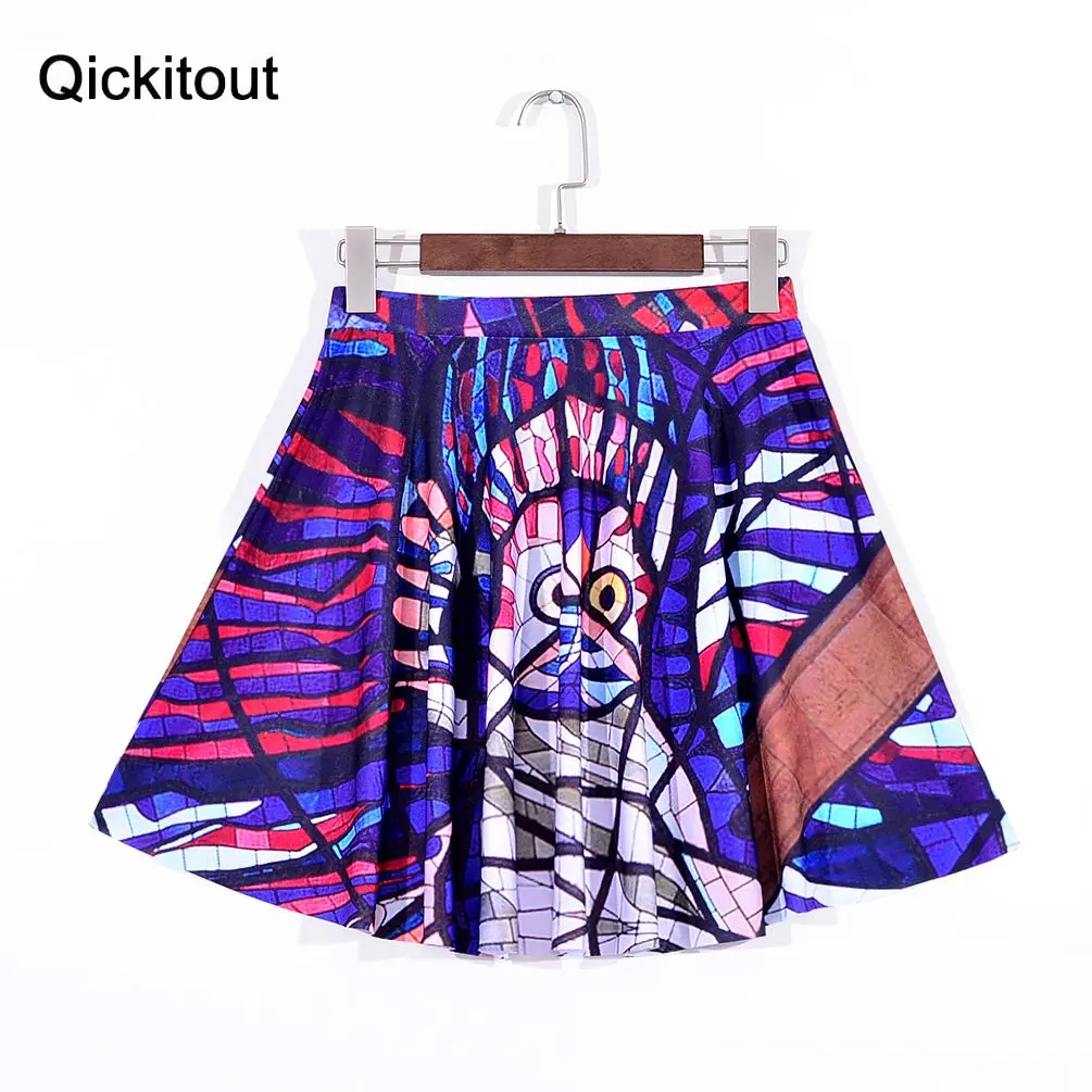 Женская плиссированная юбка с изображением совы ограниченная серия цифровым