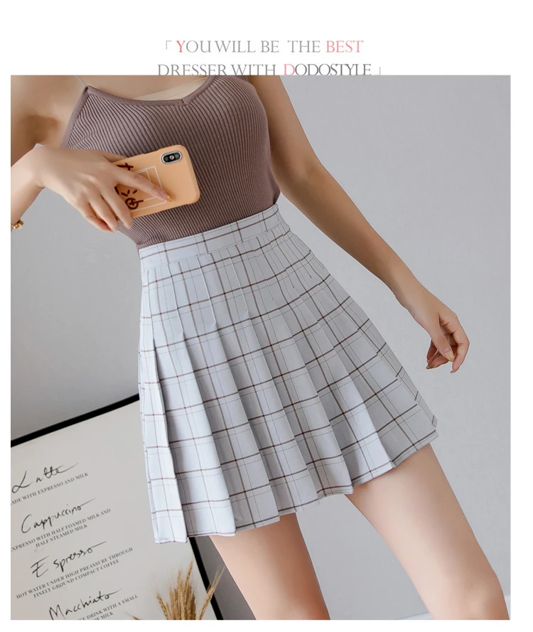 Ulzzang корейская мода клетчатая мини-юбка для школьниц летняя белая розовая плиссированная юбка с высокой талией Корейская женская одежда Kpop