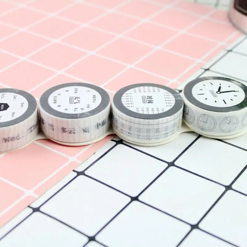 15mmX5m креативные простые временные васи ленты вал план недели и ноутбук DIY