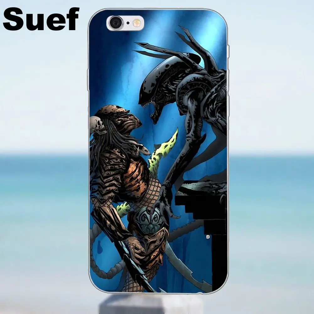 Alien Vs Predator Avp Hunter Мягкая Мода для iPhone X 4 4S 5 5S 5C SE 6 6S 7 8 Plus Samsung Galaxy J1 J3 J5 J7 A3 A5 2016 2017 |