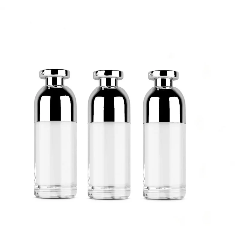 30 мл Акриловая Серебристая безвоздушная бутылка лосьон эмульсия сыворотка