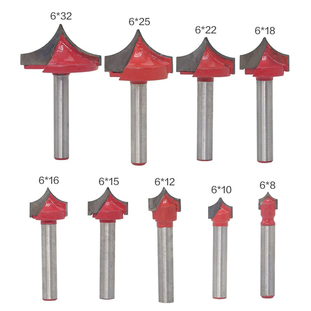 VGroove Milling Cutter Tool Router Bit 6Handle Double-edged Cutting Design CNC Engraving End Woodwork Round Shank Tip Mouth Mill |