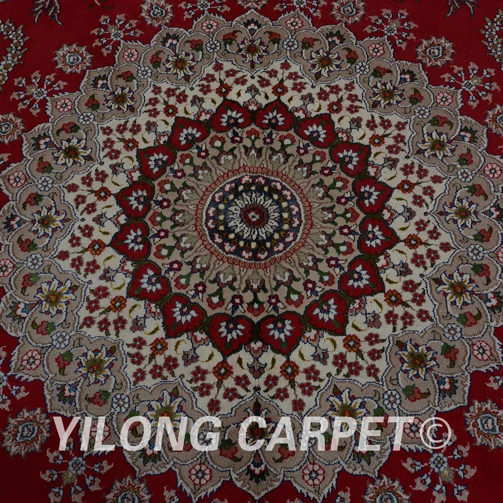 Yilong 8 'x 10' выгодный коврик Тебриз шерстяной красный ковер изысканная