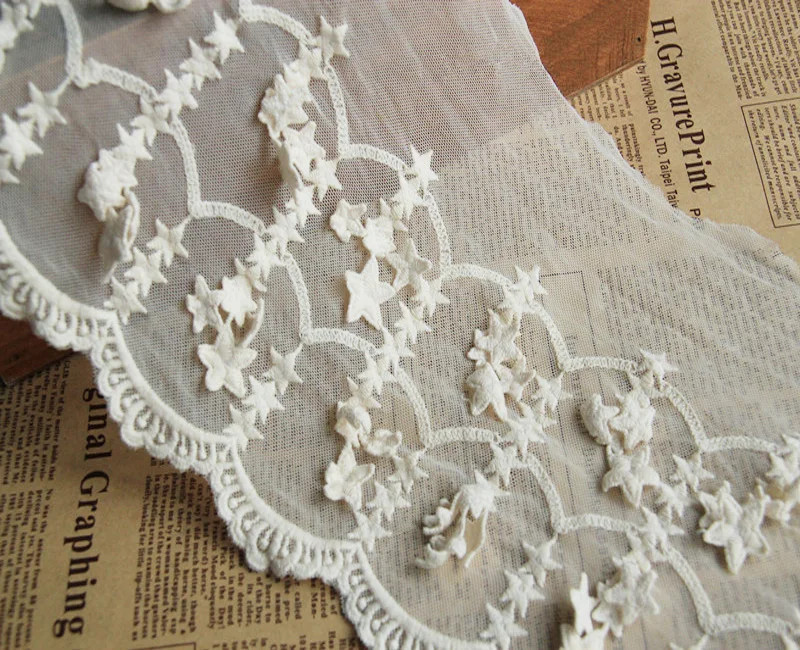 Бесплатная доставка 5 ярдов ручная работа сделай сам 3D звездная форма вышивка