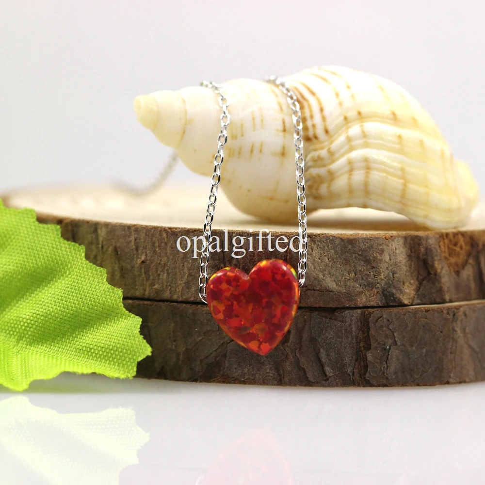 Круто! 1 шт. Бесплатная доставка Красный OP45 браслет с сердцем из опала кулон