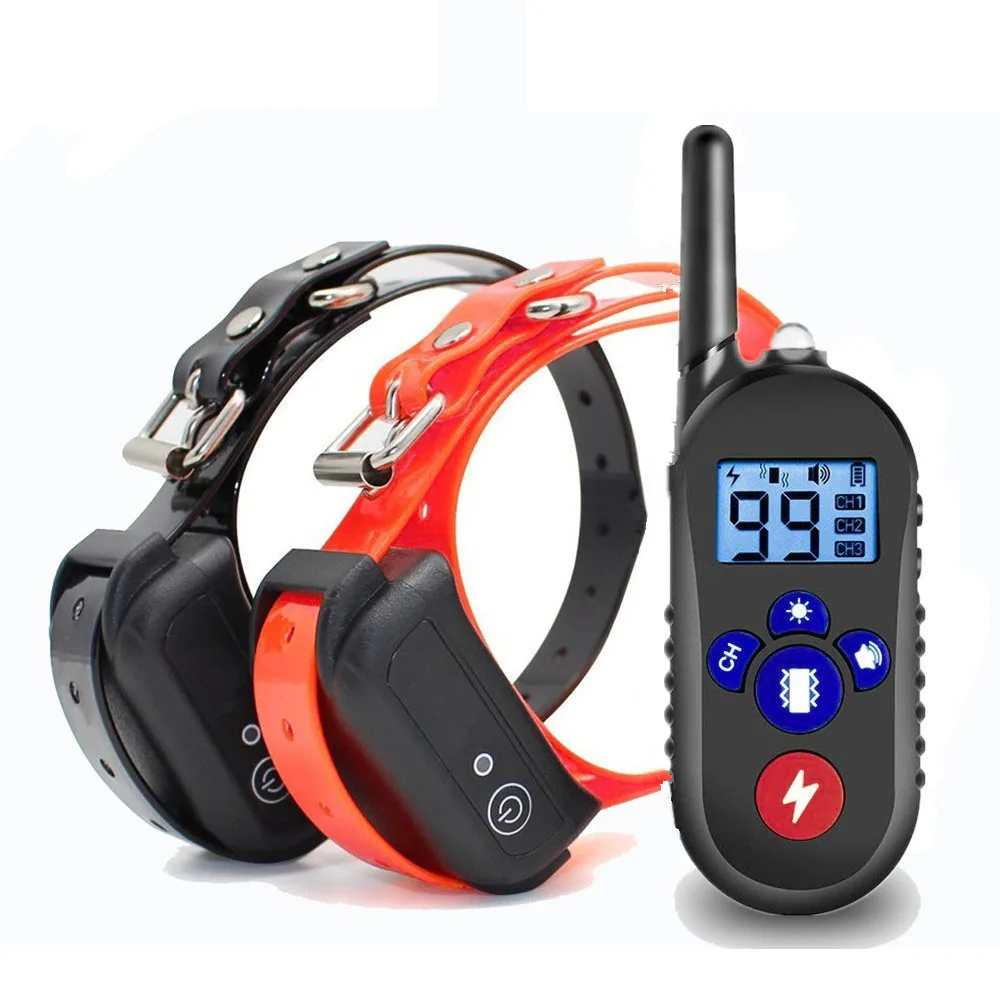 for 2 dogs 300 м дистанционный ошейник для дрессировки собак, электрический ошейник для дрессировки собак, устройство для остановки лая для собак, перезаряжаемое водонепроницаемое устройство - Цвет: for 2 dogs