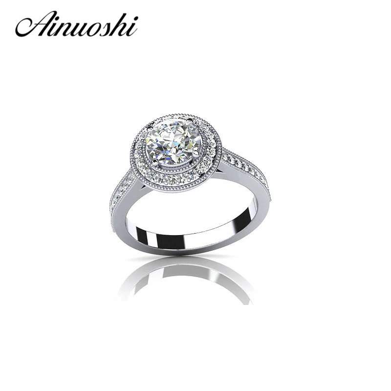 Женское Обручальное Кольцо AINUOSHI обручальное кольцо из стерлингового серебра 925
