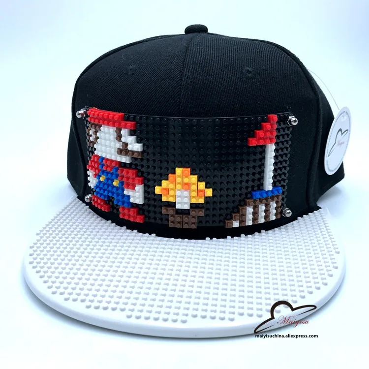 33 Мода Супер Марио мозаика настроить Snapback DIY Marie brick полями на заказ для шляпы хип-хоп Snapback шляпа бейсбольная Кепка - Цвет: 33
