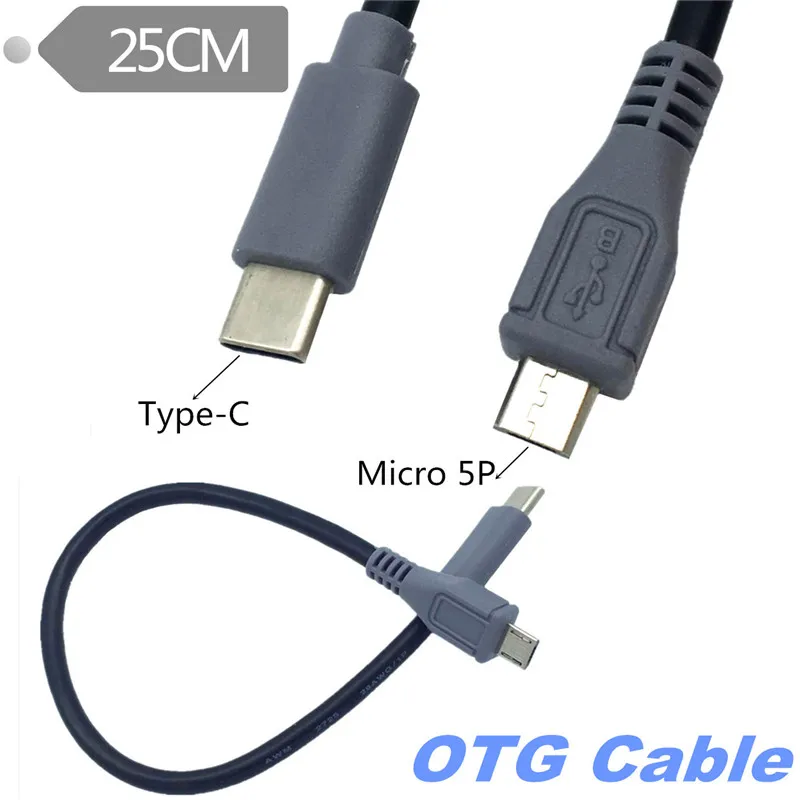 

Micro 5P Male to Type-c Male Converter OTG Adaptor Lead Data Cable