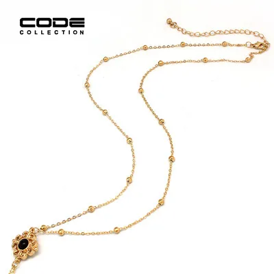 Женский длинный кулон с бусинами ожерелье из искусственного жемчуга черной