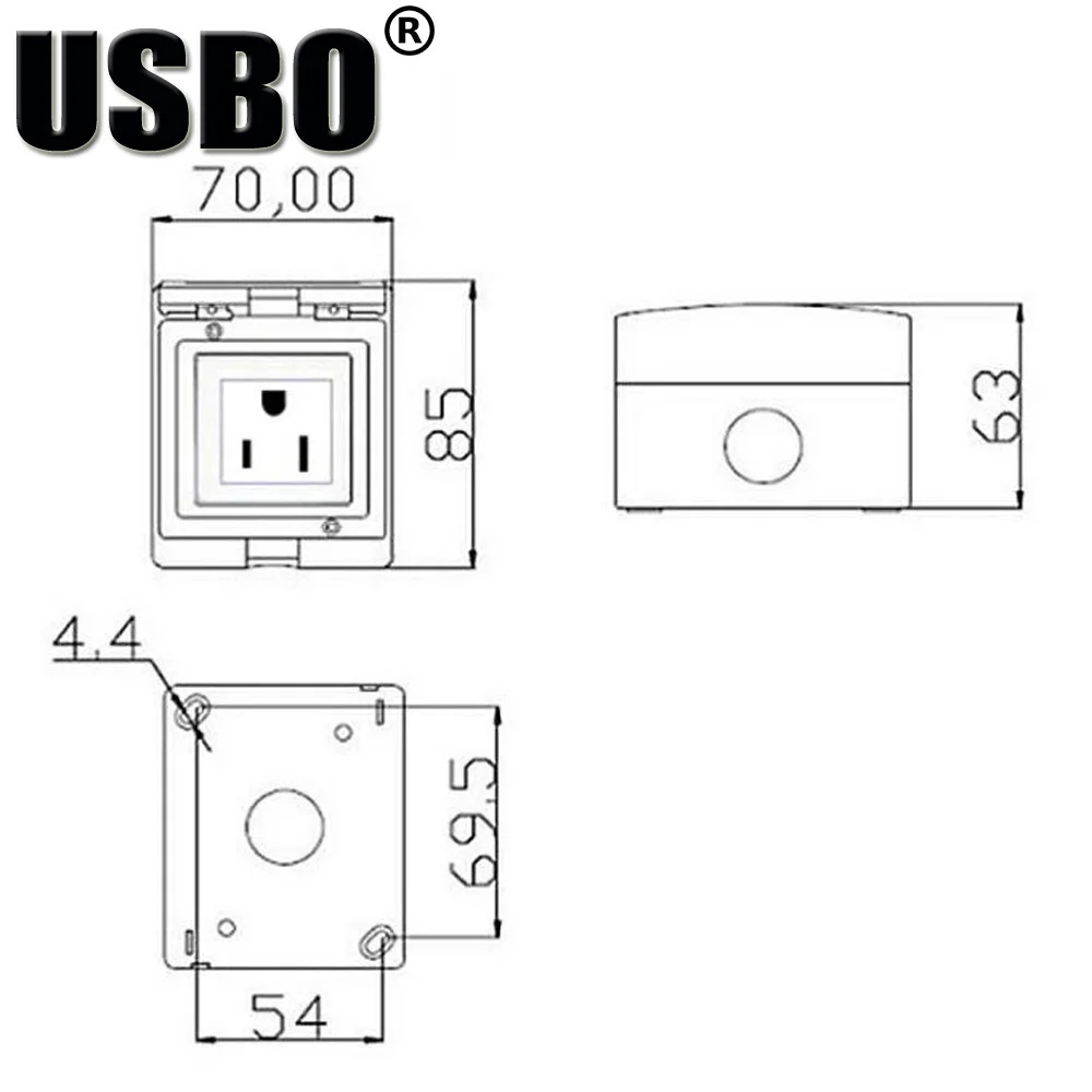 Поставка анти-УФ американская 13A 250 V IP55 наружная розетка питания белая CE