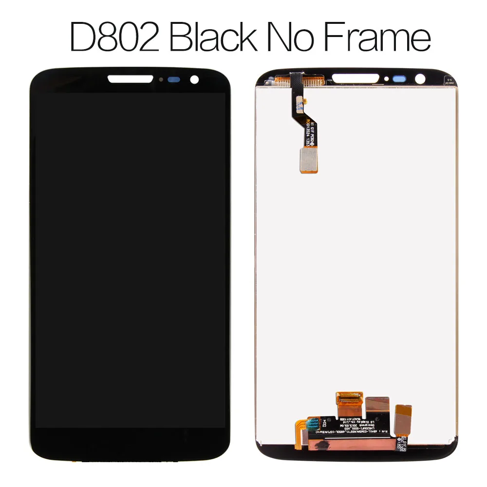 D802 Black 5,2 ''для LG G2 ЖК-дисплей сенсорный экран для LG G2 ЖК-дисплей D800 D801 D802 D805 D803 VS980 F320 LS980 ЖК-замена - Цвет: D802 Black