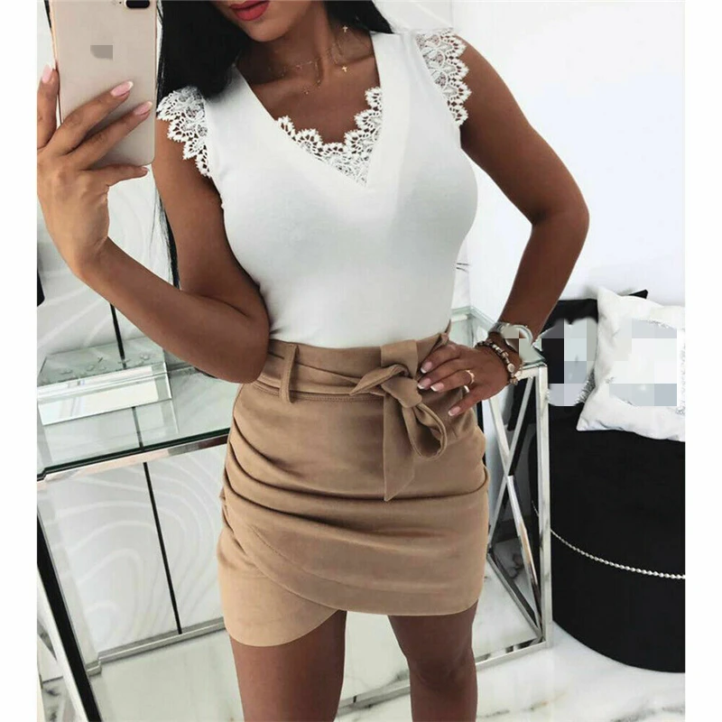 Майка женская кружевная с V образным вырезом винтажный пикантный топ вырезами