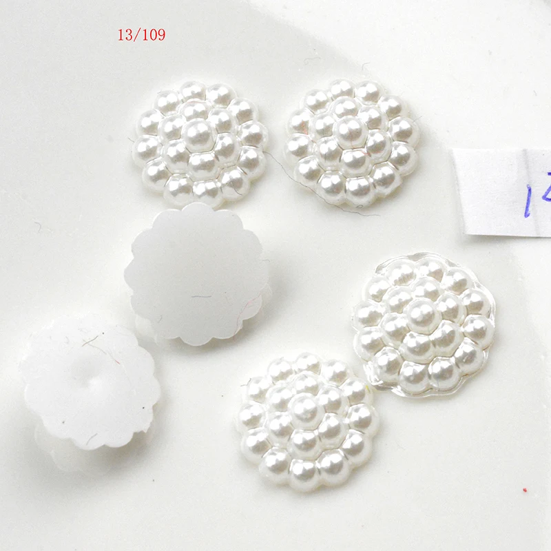 FLTMRH 20pcs13mm ABS белый плоский задний Imi tation жемчуг бусины для украшения DIYy делая