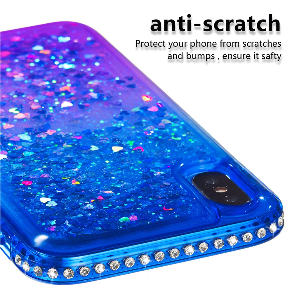 Алмазный блестящий чехол для iPhone 5 5S SE 6 6S 7 8 Plus X XS max XR Coque жидкий зыбучий песок плавающий блестящий чехол