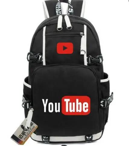 Яркие цвета, Youtube рюкзаки с логотипами, Подростковая сумка для ноутбука, женская и мужская школьная сумка, для девочек и мальчиков, дорожная сумка через плечо