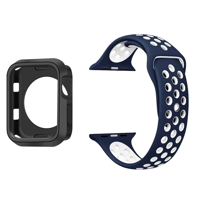 Силиконовый ремешок для apple watch band 38 мм 42 мм iwatch 4 Band 44 мм/40 мм ремешок для часов Ремешок для apple Watch 4 3 2 1 - Цвет ремешка: No9 Black