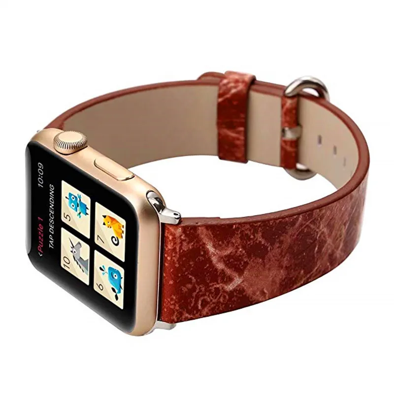 Ремешок для часов из искусственной кожи Apple Watch 4 44 мм 40 с печатным мраморным