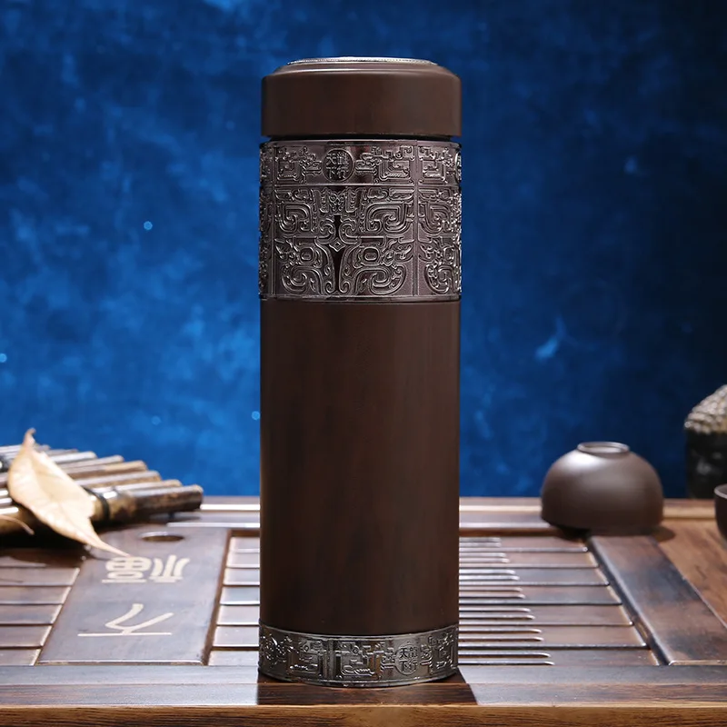 

JOUDOO 360ML Vintage Violet Arenaceous Wood Grain Vacuum Flasks Stainless Steel Office Drinking Thermos Bottles Business Gifts35