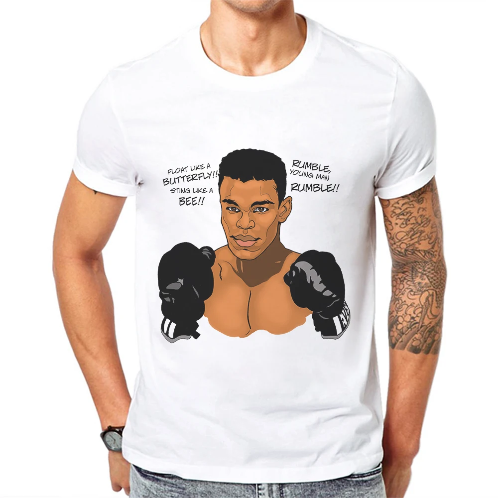 

2019 New Arrival Mens T-Shirt Boxing Hipster Short Sleeve Muhammad Ali Printed Tops Man Tee Shirts Fashion Cotton Men T Shirts