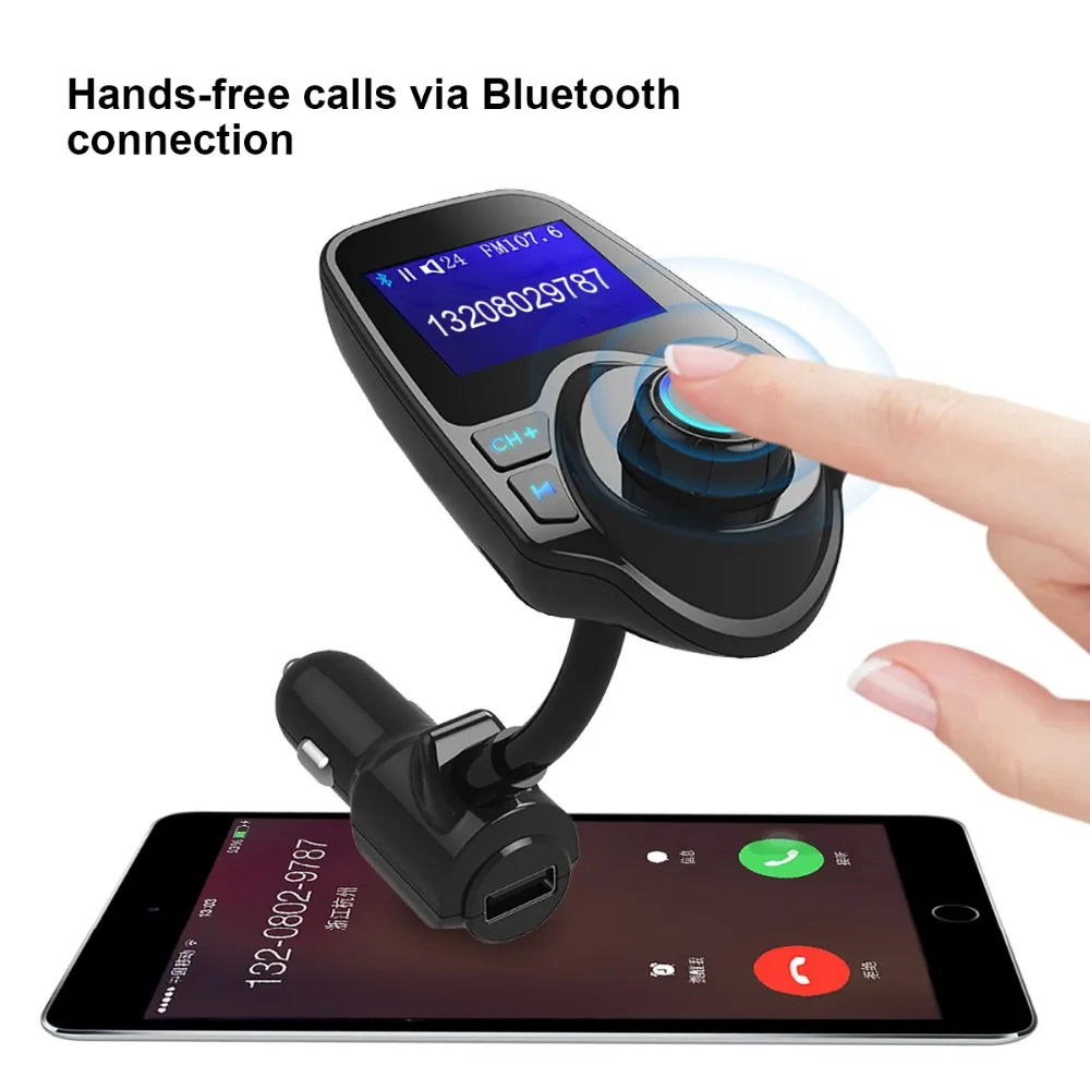Siparnuo Transmisor FM Bluetooth Автомобильный fm передатчик Aux модулятор Handsfree автомобильный