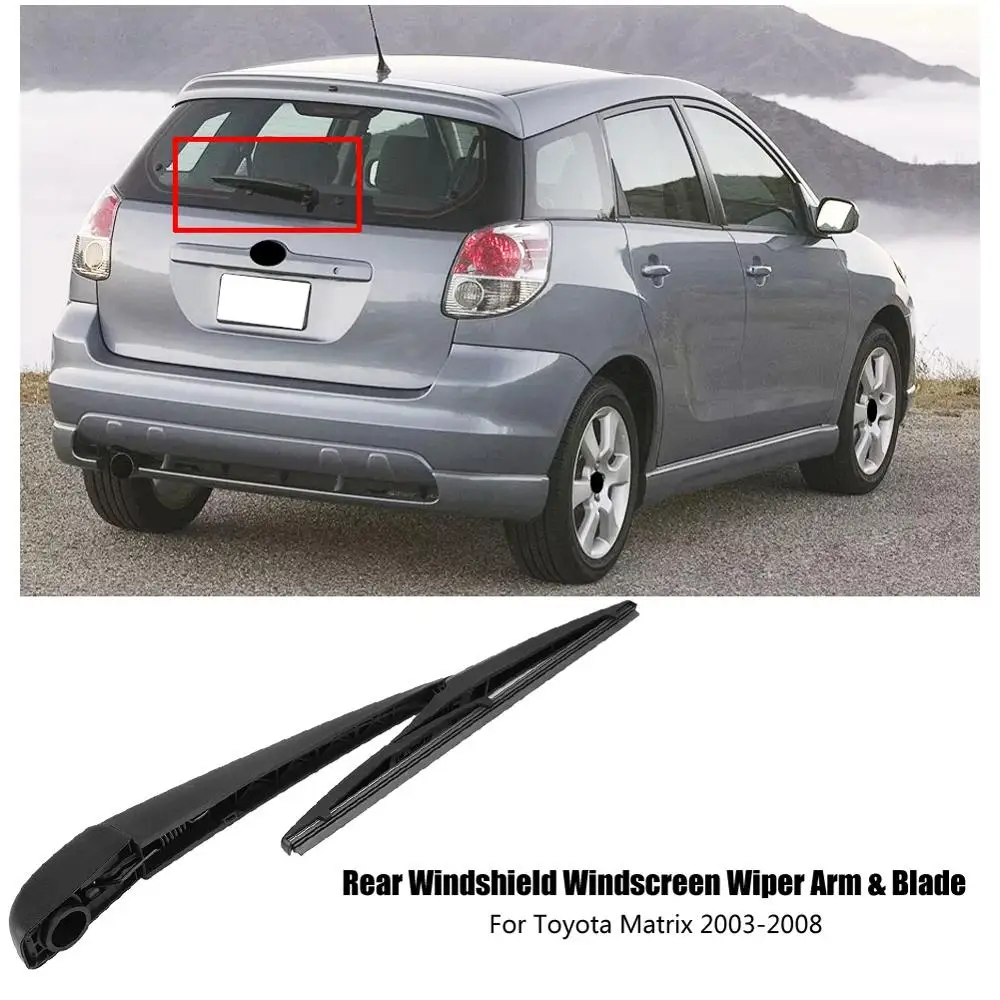 2-in-1 Rear Windshield Windscreen Wiper Arm &amp Blade Set Rubber flexible soft layer design fit for Toyota Matrix 03-08 85241420 |