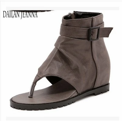 

European and American 2017 heel pinching Roman sandals summer 5cm heel high heel shoes high toe cool boots