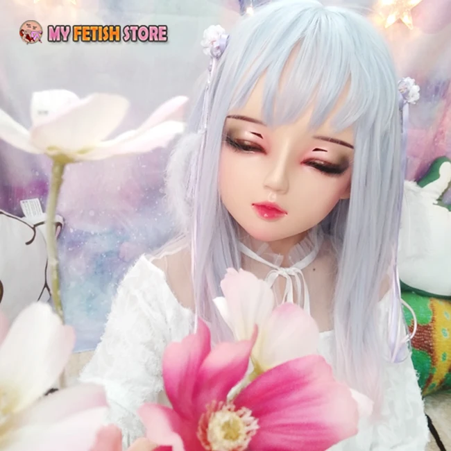 (Mian 06) Женская милая девочка каучуковая полуголовая Kigurumi BJD маска для косплея