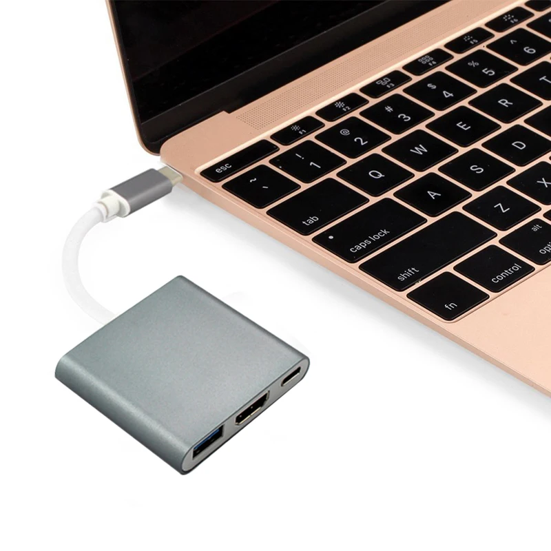 Новый Тип C USB 3 1 к USB-C 4K HDMI 0 адаптер в концентратор для Apple Macbook | Электроника