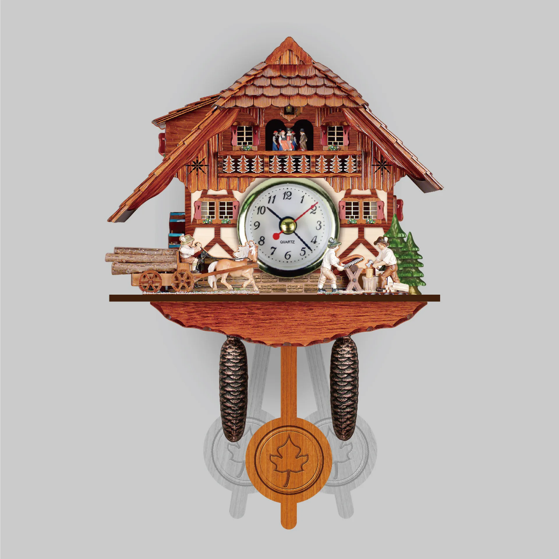 007 Cuckoo Wall Clock Originality Wood Quality European Style A Living Room Complex Ancient Wall Clock Diy Clock - Цвет: 007